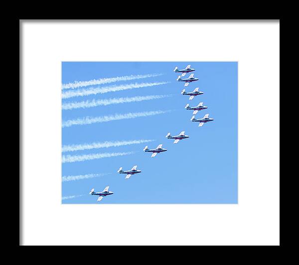 Air Force Framed Print featuring the photograph Canadian Air Force Snowbirds by Mark Andrew Thomas