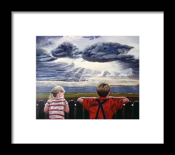  Framed Print featuring the painting Canadian Prairies by Barbel Smith