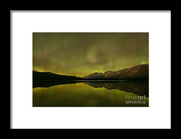 Canadian Northern Lights Framed Print featuring the photograph Canadian Rockies Light Show by Adam Jewell