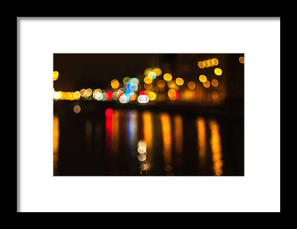 Abstract Framed Print featuring the photograph Canal lights by Marcus Karlsson Sall
