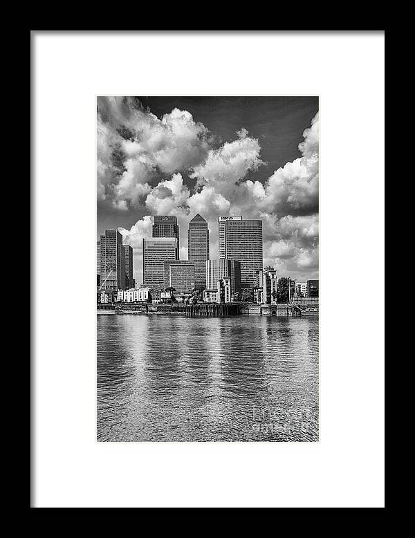 Canary Wharf Framed Print featuring the photograph Canary Wharf by Roger Lighterness