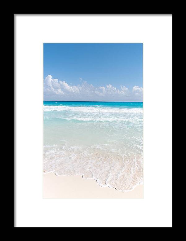 Beach Scenes Framed Print featuring the digital art Cancun Beach Scenes by Carol Ailles