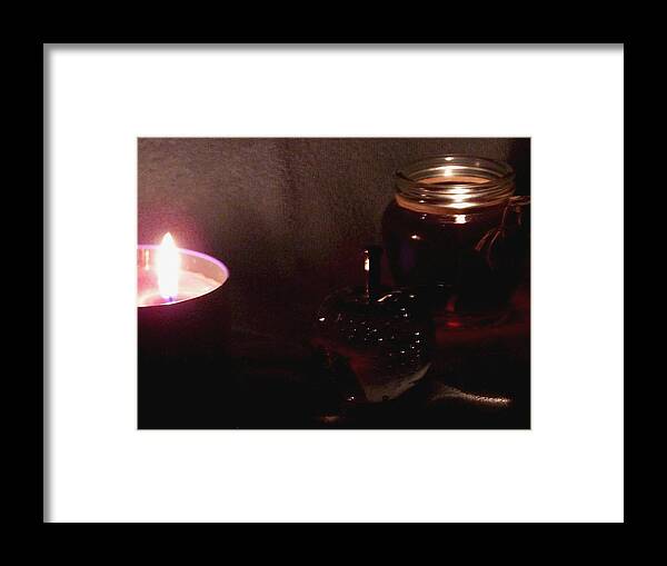Still Life Framed Print featuring the photograph Candle Apple Red by Lila Mattison