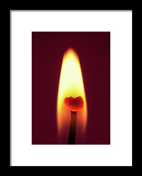 Candle Framed Print featuring the photograph Candle Flame Macro by Wim Lanclus