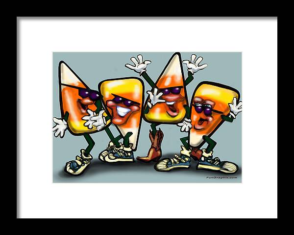 Candy Framed Print featuring the digital art Candy Corn Gang by Kevin Middleton
