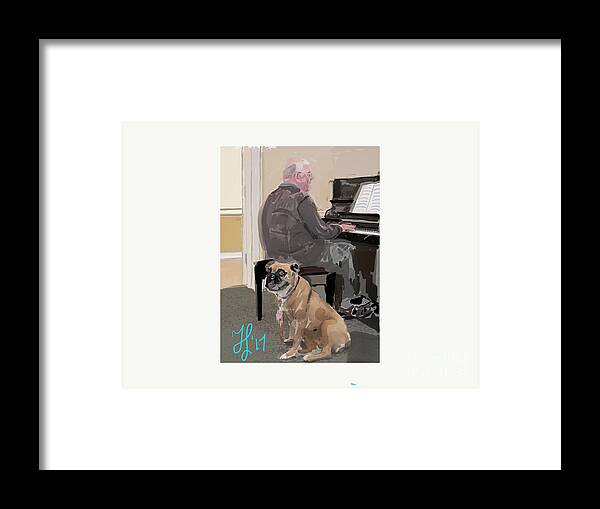 #servicedog Framed Print featuring the painting Canine Composition by Francois Lamothe