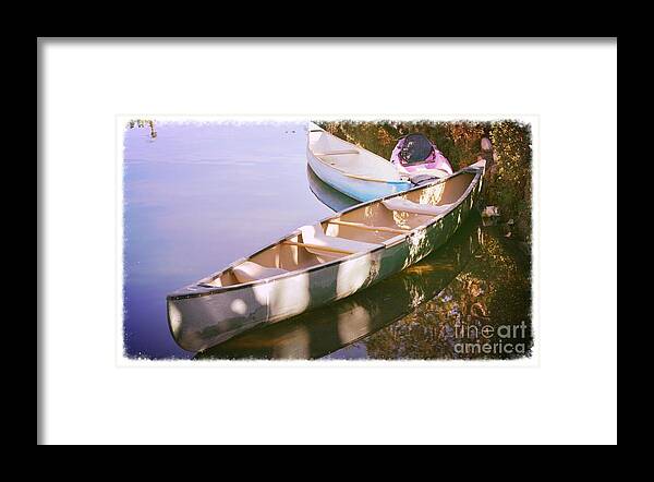 Canoes Framed Print featuring the photograph Canoes by Scott Parker