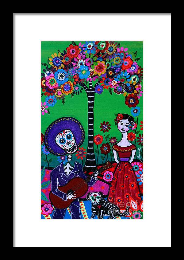Singing To My Love Framed Print featuring the painting Serenata Especial Para Axl by Pristine Cartera Turkus