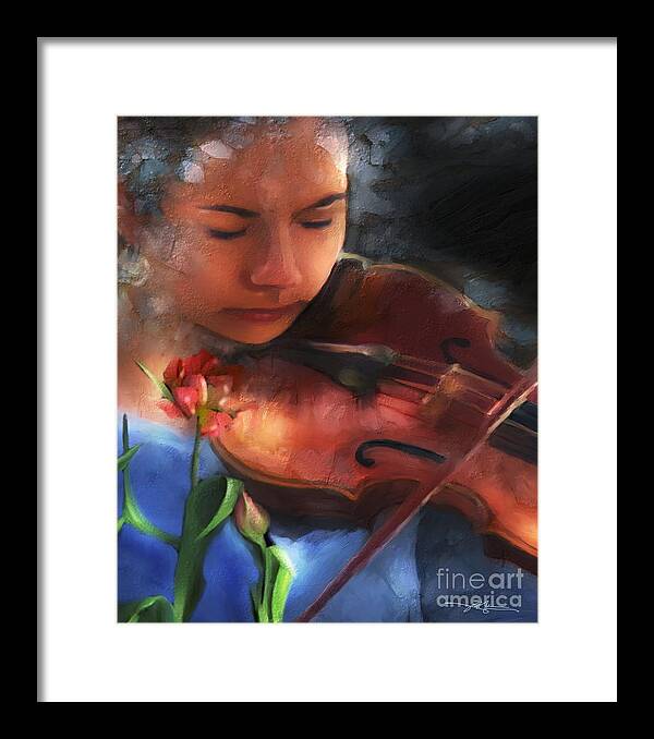 Violin Framed Print featuring the painting Cantata by Bob Salo