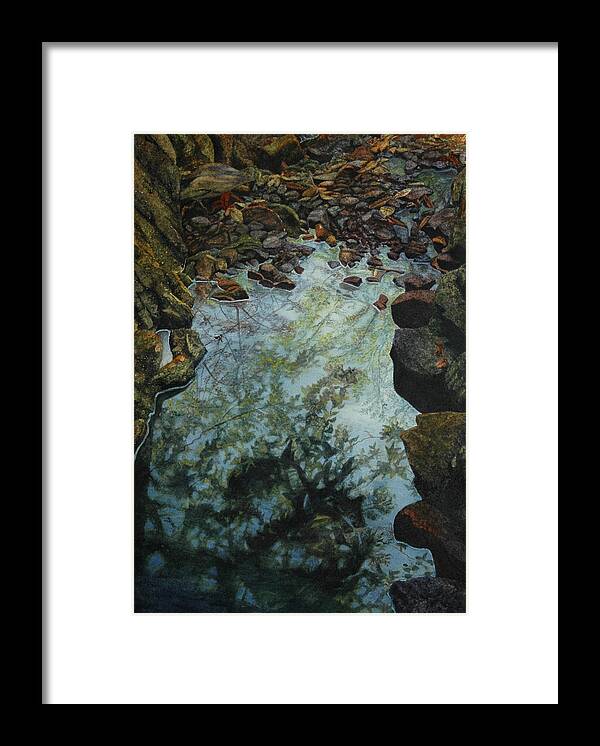 Creek Framed Print featuring the painting Canyon study by Craig Gallaway