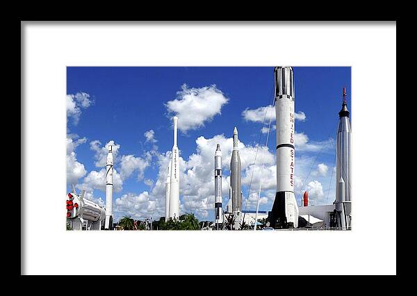 Space Framed Print featuring the photograph Cape Canaveral Rocket Garden by Katy Hawk