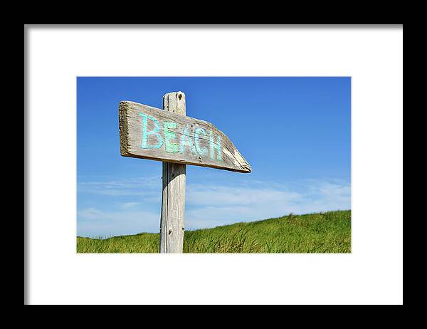 Cape Cod Framed Print featuring the photograph Cape Cod Beach Sign by Luke Moore