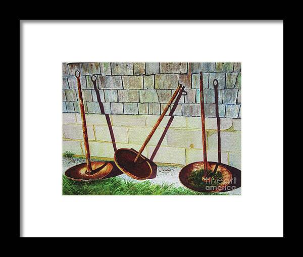 Buoy Framed Print featuring the painting Cape Cod Buoy Anchors by Karen Fleschler