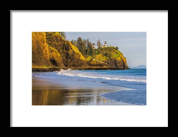 Beach Framed Print featuring the photograph Cape Disappointment Lighthouse by Ken Stanback