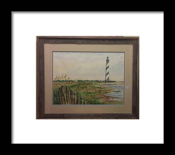 Light House Framed Print featuring the painting Cape Hatteras Light House by Richard Benson