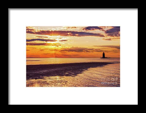 Color Framed Print featuring the photograph Cape Henlopen at Sunset Coastal Landscape Photo by PIPA Fine Art - Simply Solid