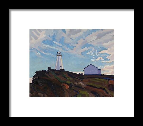 888 Framed Print featuring the painting Cape Spear Light by Phil Chadwick