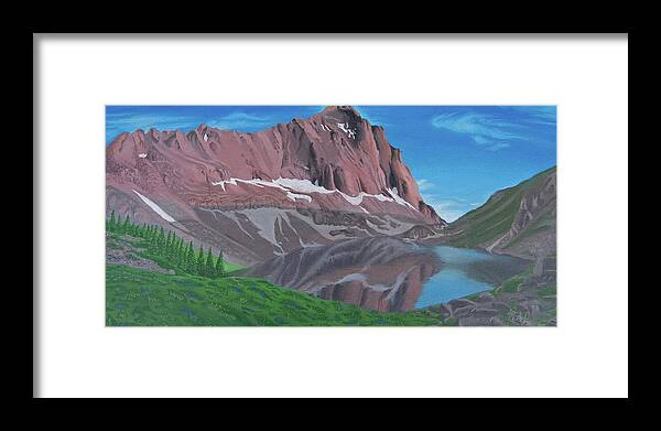 Landscape Framed Print featuring the painting Capitol Glow by Mark Lopez