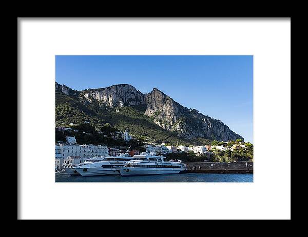 Georgia Mizuleva Framed Print featuring the photograph Capri Island Harbor by Georgia Mizuleva