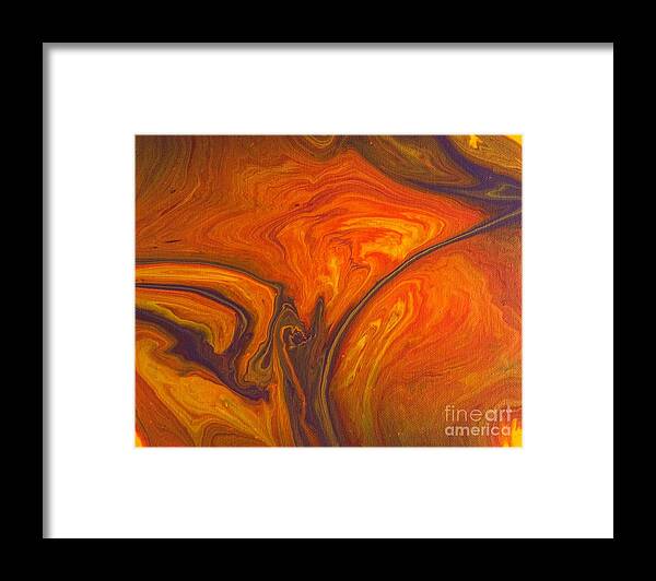 Abstract Framed Print featuring the painting Capriccio Arancione by Lon Chaffin