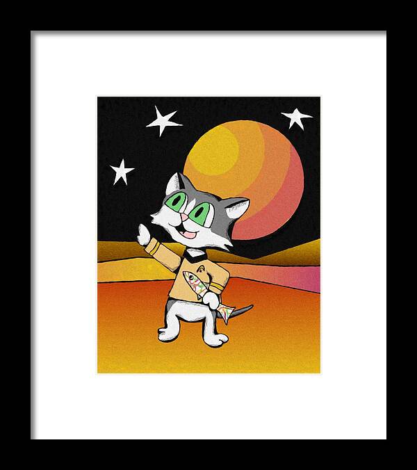 Science Fiction Framed Print featuring the painting Captain Boris Rescues Pollock Fish by Pet Serrano