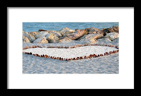 Seashells Framed Print featuring the photograph Captiva Love by Melanie Moraga