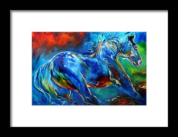 Horse Framed Print featuring the painting Captured Wild Stallion by Marcia Baldwin