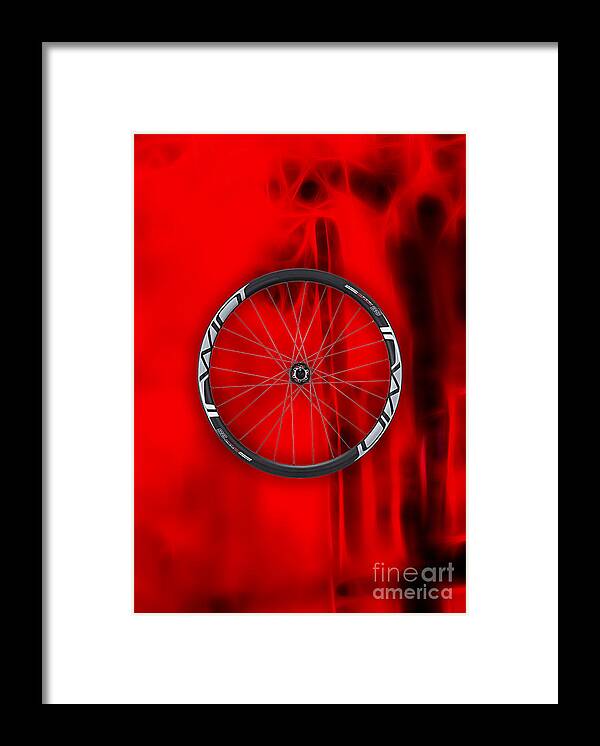 Bicycle Framed Print featuring the mixed media Carbon Fiber Bicycle Wheel Collection by Marvin Blaine