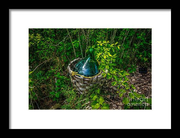 Abandoned Framed Print featuring the photograph Carboy in a Basket by Roger Monahan