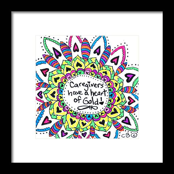 Caregiver Framed Print featuring the drawing Caregiver Flower by Carole Brecht