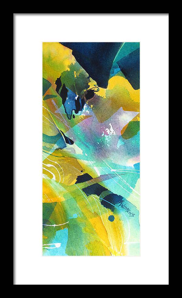 Abstract Framed Print featuring the painting Caribbean Rhythm by Rae Andrews