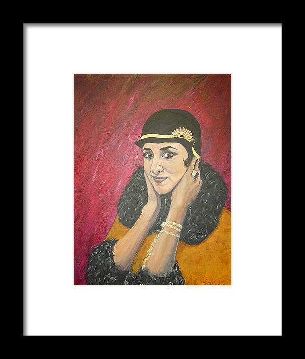 Portrait Framed Print featuring the painting Carly by Bonnie Peacher