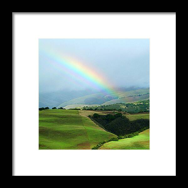 Rainbow Framed Print featuring the photograph Carmel Valley Rainbow by Charlene Mitchell