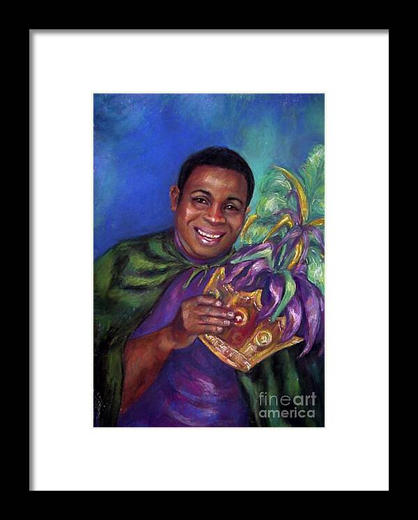 Pasel. Mardi Gras Framed Print featuring the painting Carnival Time by Beverly Boulet