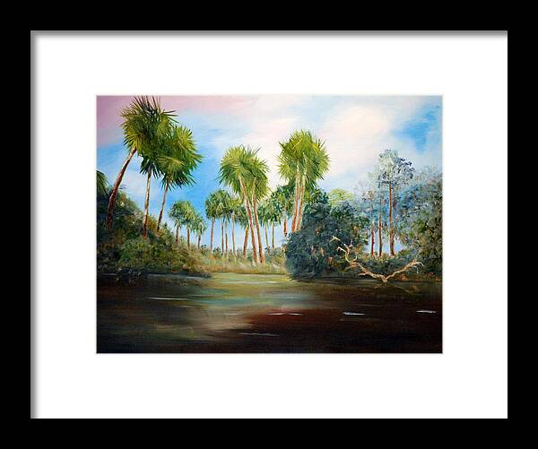 Palms Framed Print featuring the painting Carolina Breeze by Phil Burton