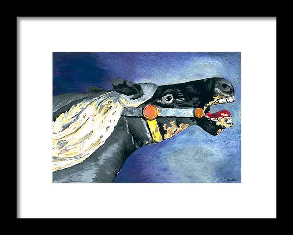 Carousel Horse Framed Print featuring the painting Carousel Horse 2 by Stephen Anderson
