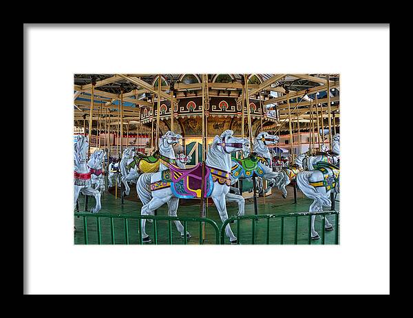 Ocean City Framed Print featuring the photograph Carousel Horses by Allen Beatty