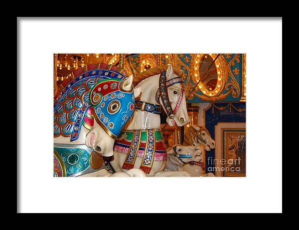 Carousel Framed Print featuring the photograph Carousel Horses by Patty Vicknair