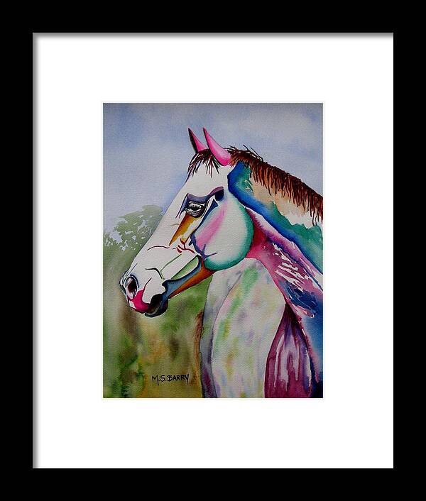 Horse Framed Print featuring the painting Carousel by Maria Barry