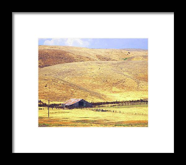 Barn Framed Print featuring the photograph Carrizo Barn by Timothy Bulone