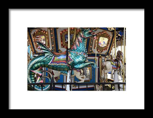 Carrousel Animals Photographs Framed Print featuring the photograph Carrousel 143 by Joyce StJames