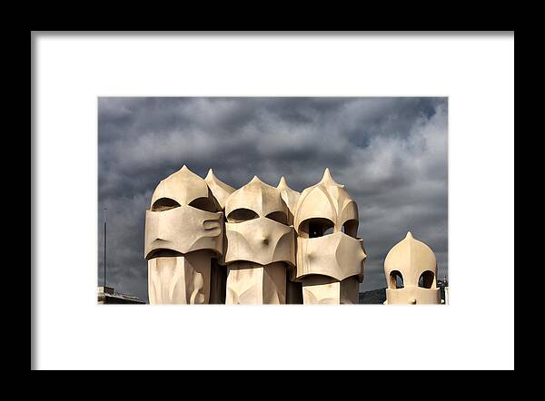 Casa Mila Framed Print featuring the photograph Casa Mila Masks by Farol Tomson