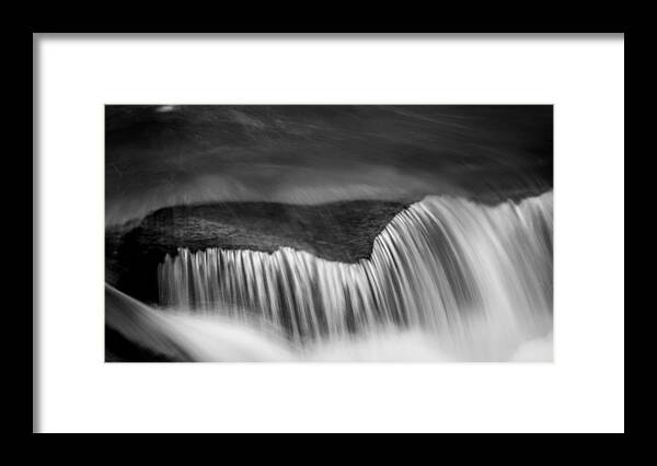 Serenity Framed Print featuring the photograph Cascade - Black and White by Stephen Stookey