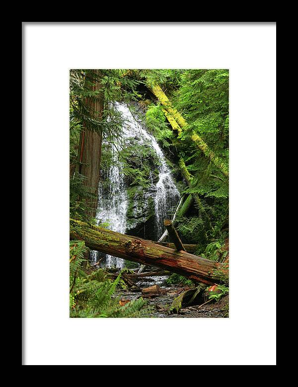 Cascade Falls Framed Print featuring the photograph Cascade Falls - Orcas Island by Art Block Collections