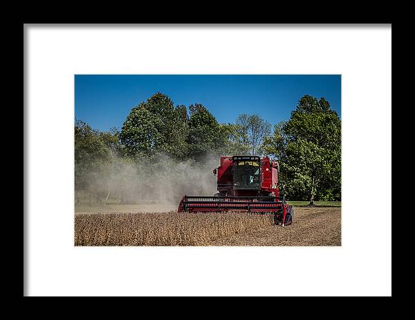 Axial Flow Framed Print featuring the photograph Case IH Bean Harvest by Ron Pate