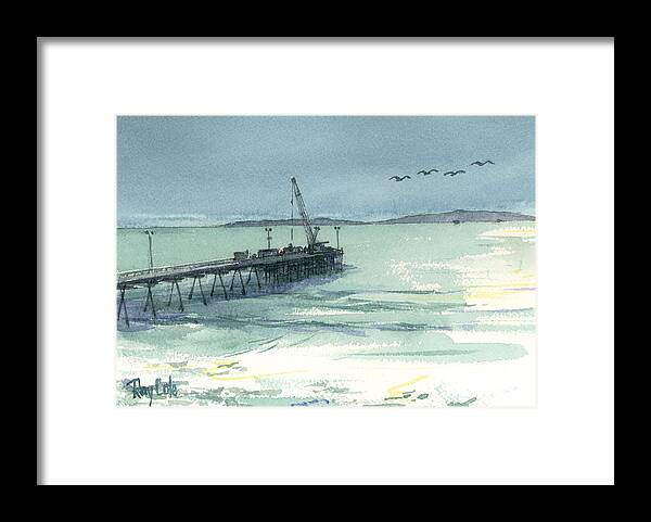 View Of Casitas Pier Framed Print featuring the painting Casitas Pier 3 by Lynda Lang