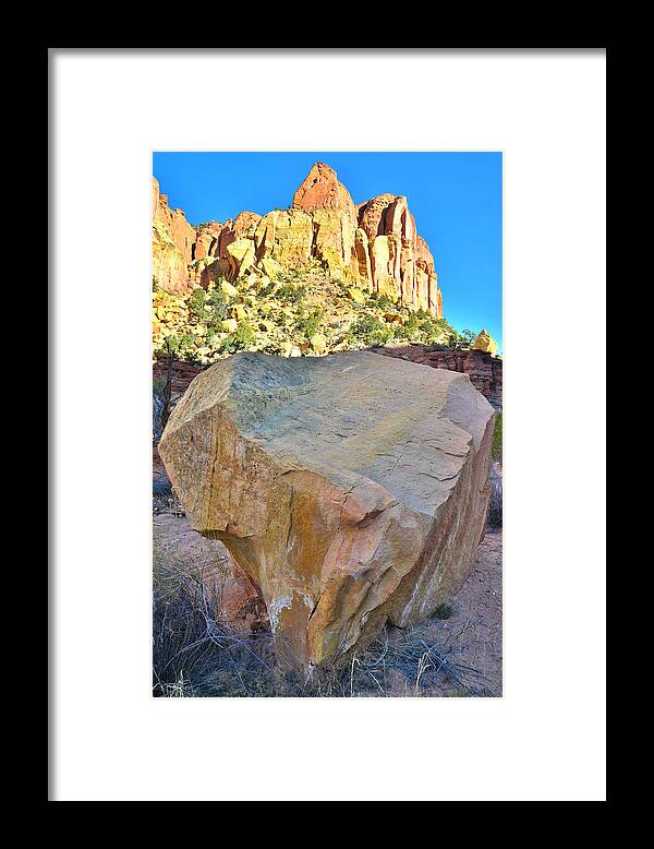 Grand Staircase Escalante National Monument Framed Print featuring the photograph Castle Boulder by Ray Mathis