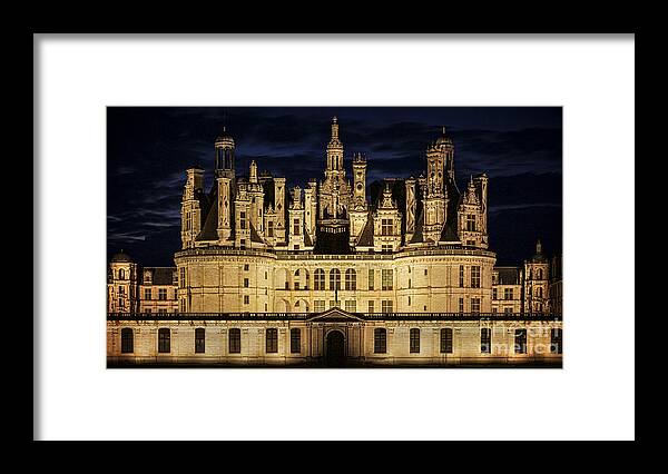 Castle Framed Print featuring the photograph Castle Chambord illuminated by Heiko Koehrer-Wagner