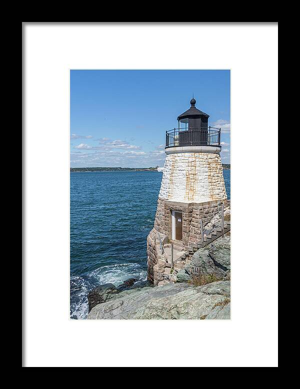 Castle Hill Lighthouse Newport Rhode Island Framed Print featuring the photograph Castle Hill Lighthouse Newport Rhode Island by Brian MacLean