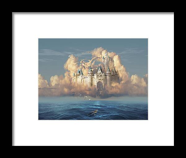 Dream Framed Print featuring the digital art Castle in the Sky by George Grie